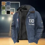 Basketball Energy Family Flannel Hoodie, Supporter Spirit Hooded Flannel HVN1436SA - Navy Blue