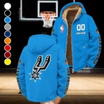 Basketball Energy Family Winter Fleece Jacket, Warm Core Loft Fleece HVN1436SA - Cyan