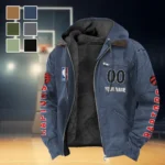Streetwear Hoop Lifestyle Flannel Hoodie, Athletic Lifestyle Fan Hoodie HVN1436TR - Navy Blue