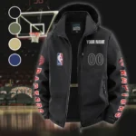 Streetwear Hoop Lifestyle Fleece Windbreaker Jacket, Ultra-Soft Wind-Stop Fabric HVN1436TR - Black