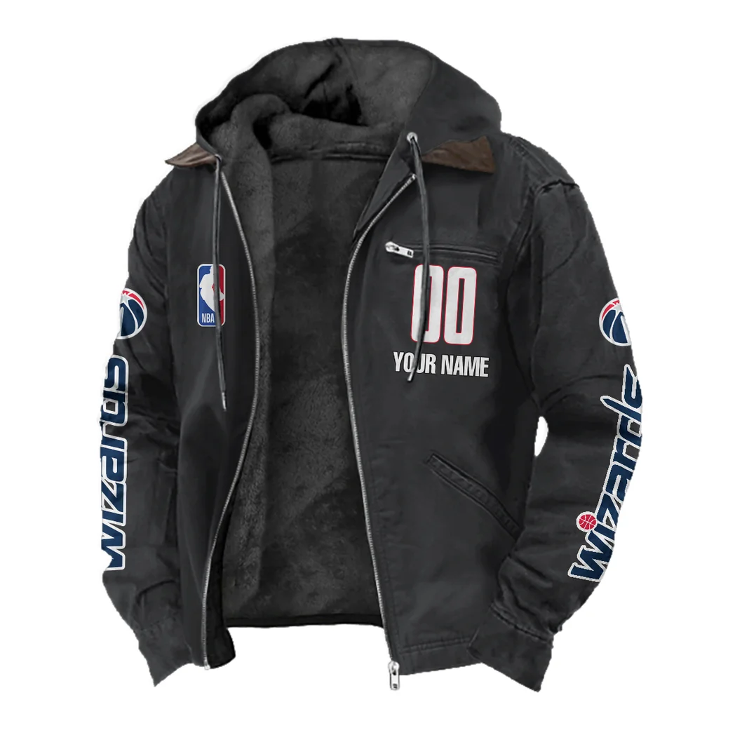 Bold Basketball Pride Flannel Hoodie, Fan Squad Flannel Hoodie HVN1436WW - Black - Image 2