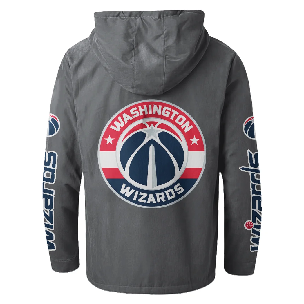 Bold Basketball Pride Flannel Hoodie, Fan Squad Flannel Hoodie HVN1436WW - Gray - Image 3