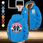 Bold Basketball Pride Winter Fleece Jacket, Sherpa Lined Winter Fleece HVN1436WW - Cyan