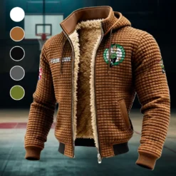 Classic Hoop Lifestyle Fleece-Lined Hooded Jacket, High-Performance Trail Jacket HVN1437BC - brown