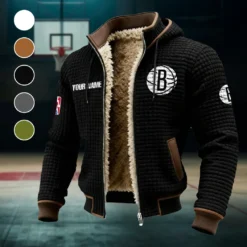 Loyal Fan Lifestyle Fleece-Lined Hooded Jacket, Multi-Sport Winter Active Top HVN1437BN - Black