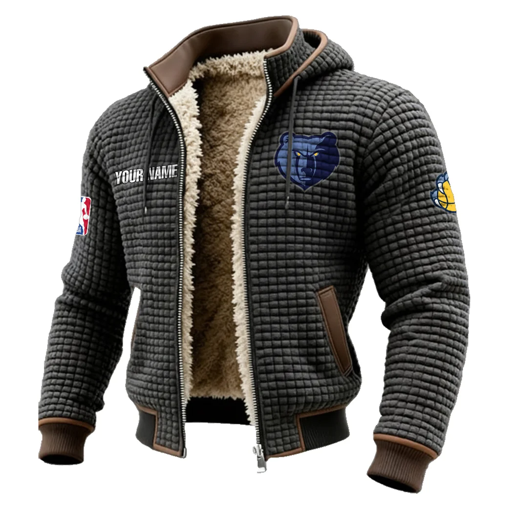 Athletic Fan Pride Fleece-Lined Hooded Jacket, Elemental Guard Sport Jacket HVN1437MG - Grey - Image 2