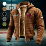 Everyday Basketball Lifestyle Fleece-Lined Hooded Jacket, Water-Resistant Thermal Hoody HVN1437MH - brown