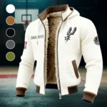 Streetwear Court Culture Fleece-Lined Hooded Jacket, Premium Bonded Fleece Jacket HVN1437SA - White