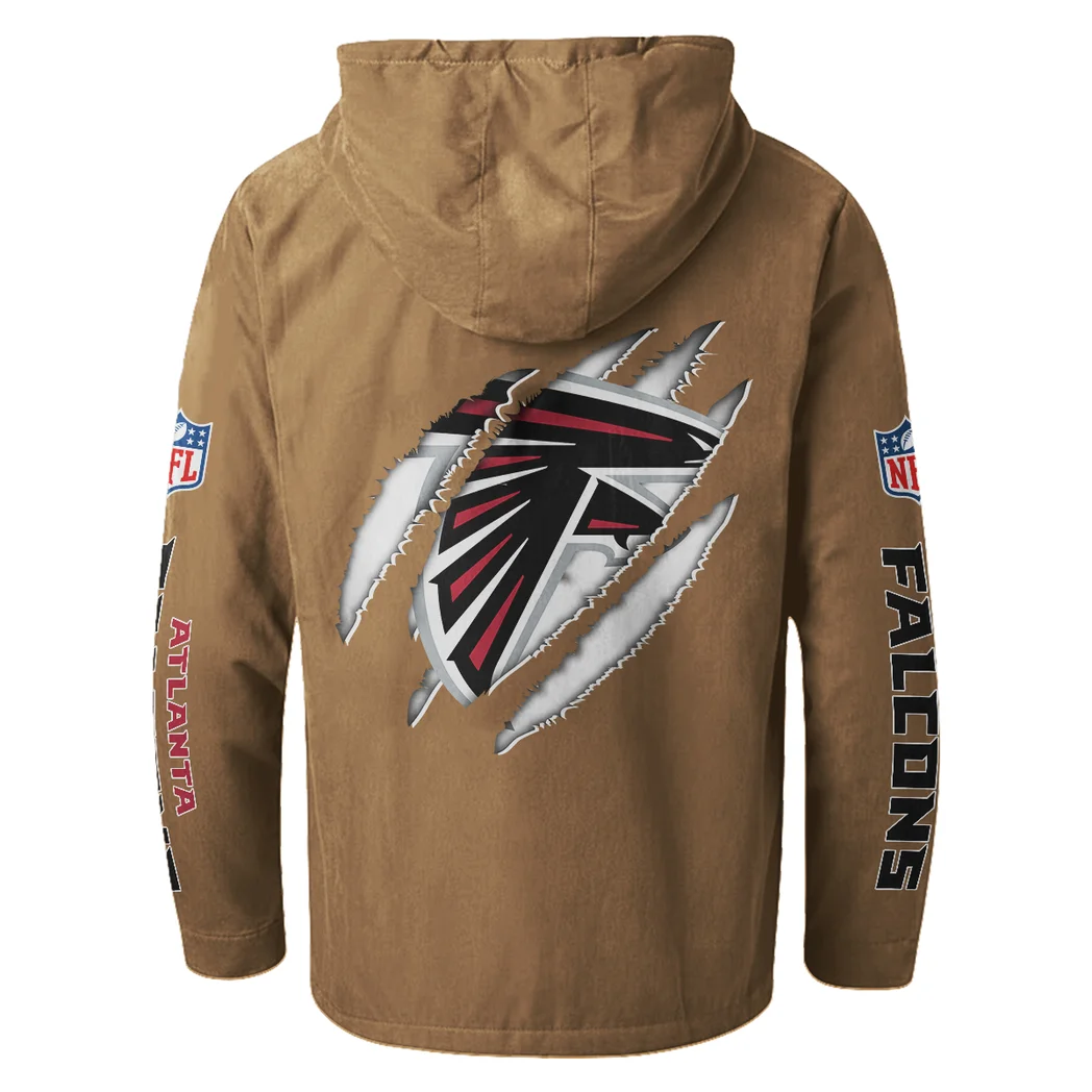 Night Prowlers Flannel Hoodie, Game Day Hooded Flannel HVN1438AF - Camel - Image 3