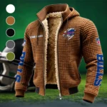 Horned Army Fleece-Lined Hooded Jacket, High-Performance Trail Jacket HVN1438BB - brown