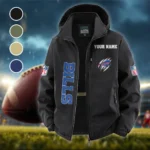 Horned Army Fleece Windbreaker Jacket, All-Weather Fleece Shield HVN1438BB - Black