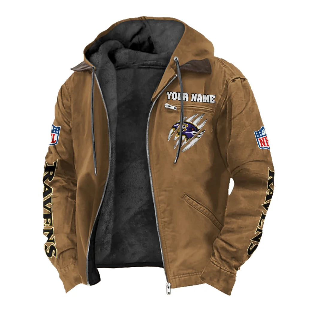 Fan Flight Squad Flannel Hoodie, Stadium Ready Flannel Hoodie HVN1438BR - Camel - Image 2