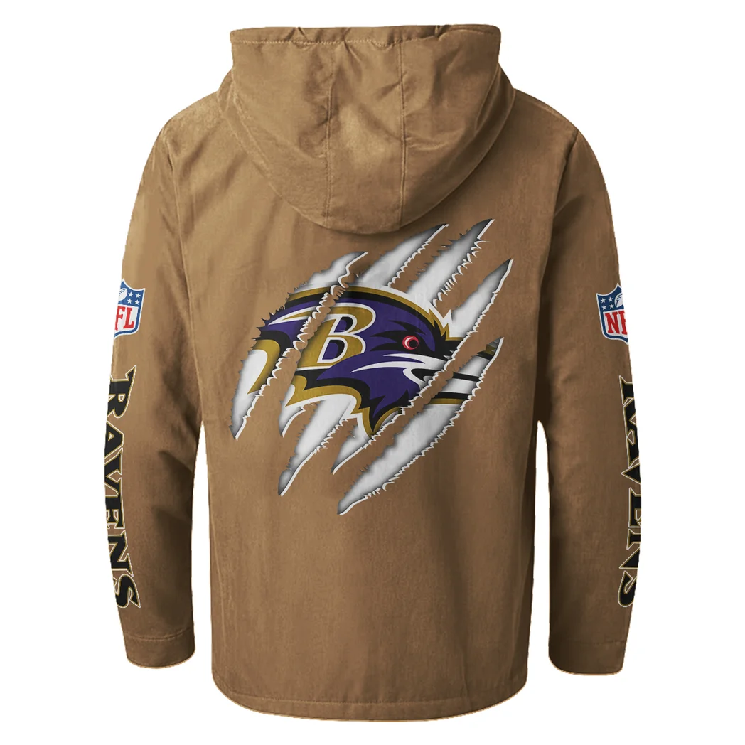 Fan Flight Squad Flannel Hoodie, Stadium Ready Flannel Hoodie HVN1438BR - Camel - Image 3