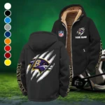 Fan Flight Squad Winter Fleece Jacket, Insulated Sport Hoody HVN1438BR - Black