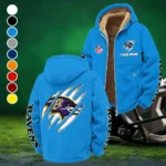 Fan Flight Squad Winter Fleece Jacket, Insulated Sport Hoody HVN1438BR - Cyan