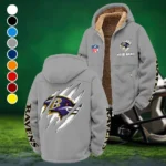 Fan Flight Squad Winter Fleece Jacket, Insulated Sport Hoody HVN1438BR - Grey