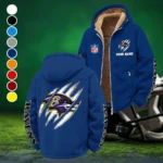 Fan Flight Squad Winter Fleece Jacket, Insulated Sport Hoody HVN1438BR - Navy