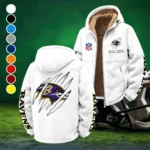 Fan Flight Squad Winter Fleece Jacket, Insulated Sport Hoody HVN1438BR - White