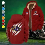 Fan Flight Squad Winter Fleece Jacket, Insulated Sport Hoody HVN1438BR - Wine