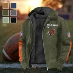 Fan Cubs Squad Flannel Hoodie, Casual Sport Hooded Flannel HVN1438CB - Green