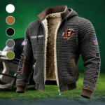 Feline Army Fleece-Lined Hooded Jacket, All-Mountain Hooded Fleece HVN1438CI - Grey