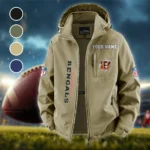Feline Army Fleece Windbreaker Jacket, Storm-Blocker Fleece HVN1438CI - Khaki