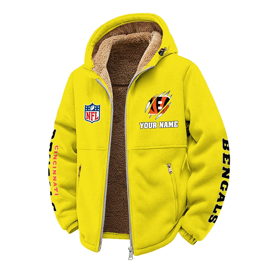 Feline Army Winter Fleece Jacket, Deep Winter Comfort Fleece HVN1438CI - Yellow - Image 2