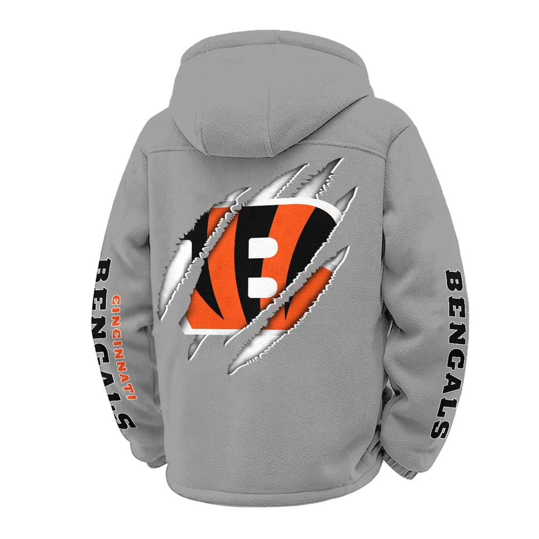 Feline Army Winter Fleece Jacket, Deep Winter Comfort Fleece HVN1438CI - Grey - Image 3