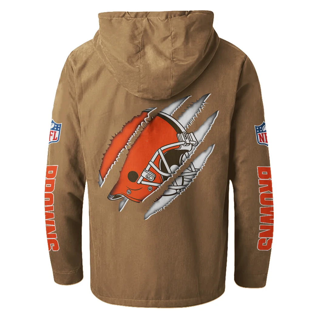 Brown Paws Flannel Hoodie, Everyday Supporter Hooded Flannel HVN1438CL - Camel - Image 3