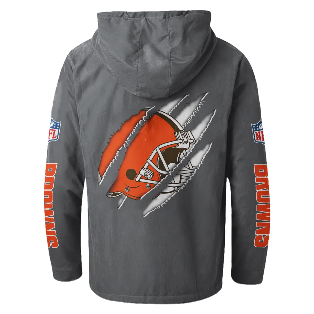 Brown Paws Flannel Hoodie, Everyday Supporter Hooded Flannel HVN1438CL - Gray - Image 3