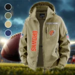 Brown Paws Fleece Windbreaker Jacket, Essential Cold & Wind Barrier HVN1438CL - Khaki