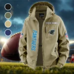 Victory Paws Fleece Windbreaker Jacket, Dual-Layer Protection Jacket HVN1438CP - Khaki