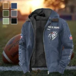 Mile High Squad Flannel Hoodie, Street Style Sport Hoodie HVN1438DB - Navy Blue