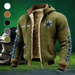 Blue Pride Fleece-Lined Hooded Jacket, Rapid-Dry Fleece-Lined Hoody HVN1438DC - Green
