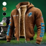 Feline Army Fleece-Lined Hooded Jacket, Elite Athlete Winter Jacket HVN1438DL - brown