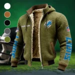 Feline Army Fleece-Lined Hooded Jacket, Elite Athlete Winter Jacket HVN1438DL - Green