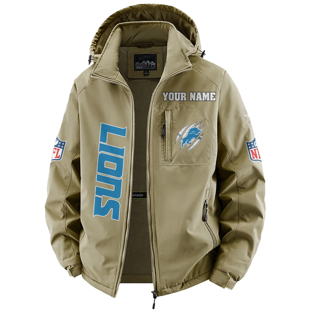 Feline Army Fleece Windbreaker Jacket, Dynamic Trail Runner's Shell HVN1438DL - Khaki - Image 2
