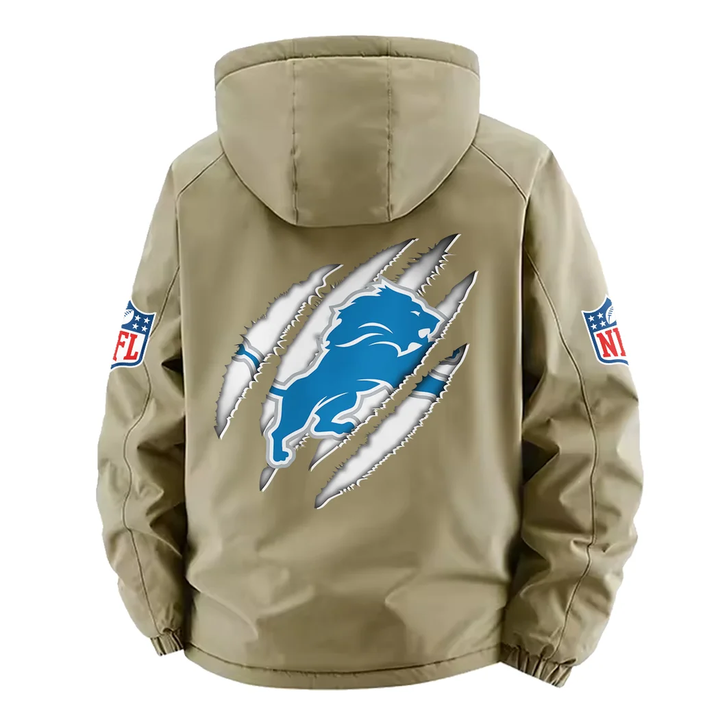 Feline Army Fleece Windbreaker Jacket, Dynamic Trail Runner's Shell HVN1438DL - Khaki - Image 4