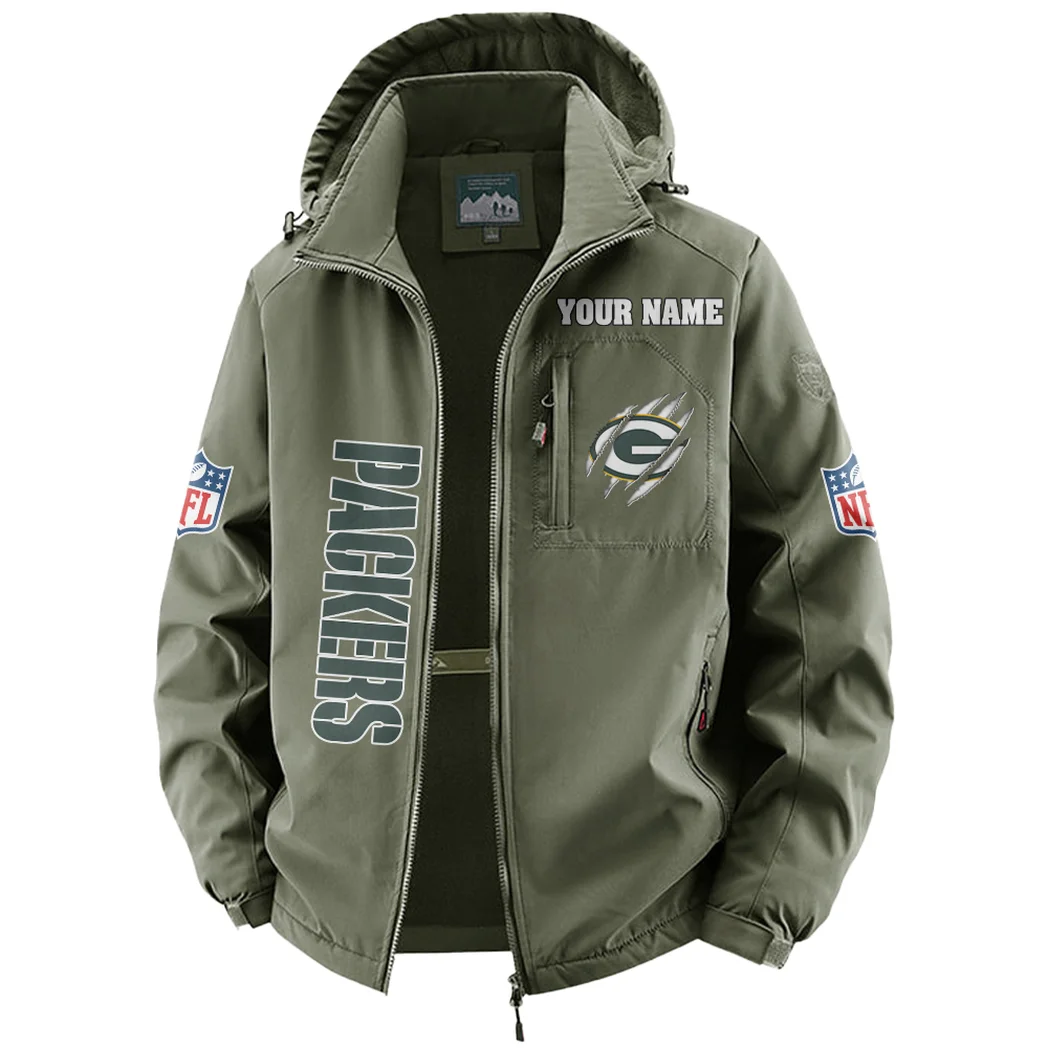 Titletown Fans Fleece Windbreaker Jacket, High-Output Training Jacket HVN1438GP - Green - Image 2