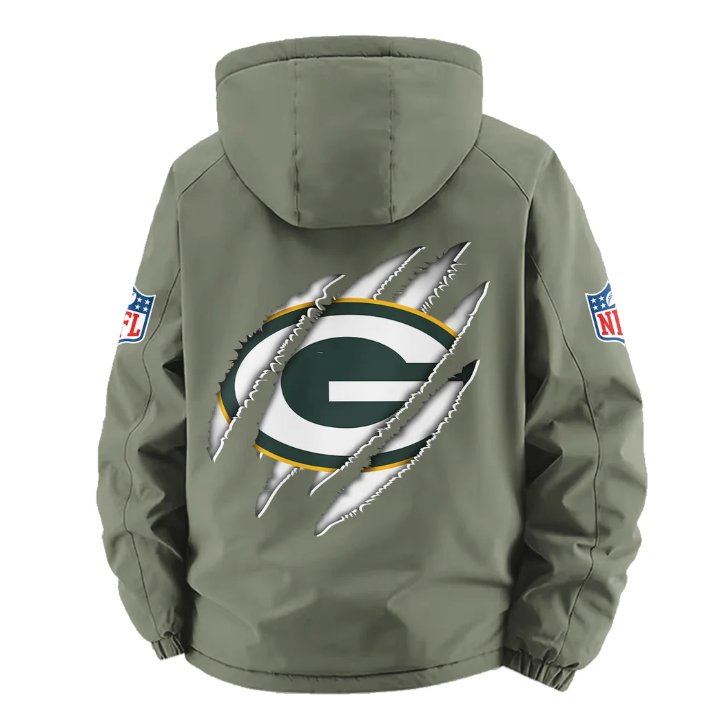 Titletown Fans Fleece Windbreaker Jacket, High-Output Training Jacket HVN1438GP - Green - Image 4