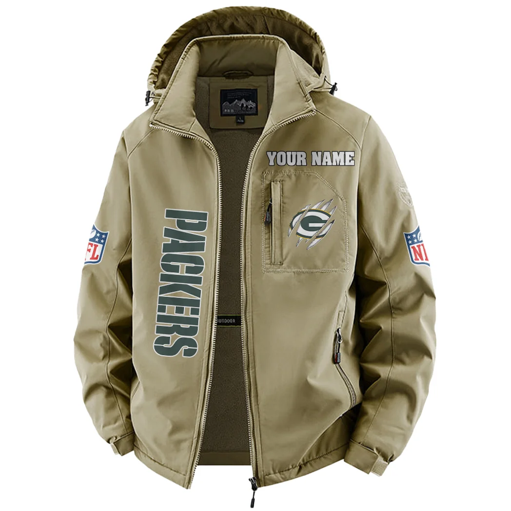 Titletown Fans Fleece Windbreaker Jacket, High-Output Training Jacket HVN1438GP - Khaki - Image 2