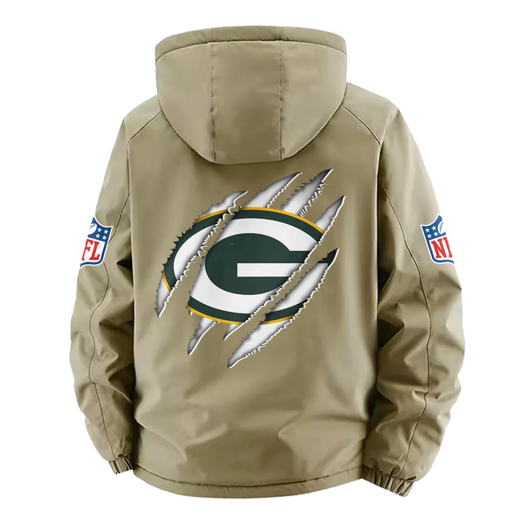 Titletown Fans Fleece Windbreaker Jacket, High-Output Training Jacket HVN1438GP - Khaki - Image 4