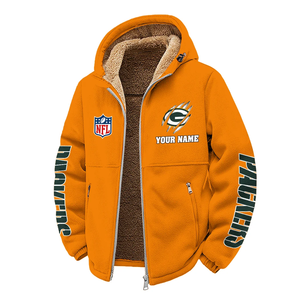Titletown Fans Winter Fleece Jacket, Dynamic Winter Training Top HVN1438GP - Orange - Image 2