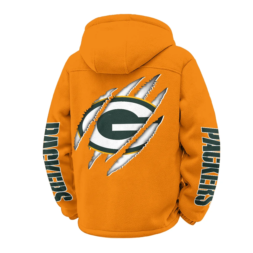 Titletown Fans Winter Fleece Jacket, Dynamic Winter Training Top HVN1438GP - Orange - Image 3