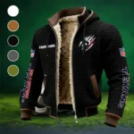 Texan Crew Fleece-Lined Hooded Jacket, Wind-Blocker Insulated Hoody HVN1438HT - Black