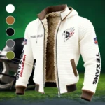 Texan Crew Fleece-Lined Hooded Jacket, Wind-Blocker Insulated Hoody HVN1438HT - White