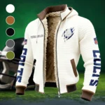 Horse Army Fleece-Lined Hooded Jacket, Storm-Ready Fleece-Lined Coat HVN1438IC - White