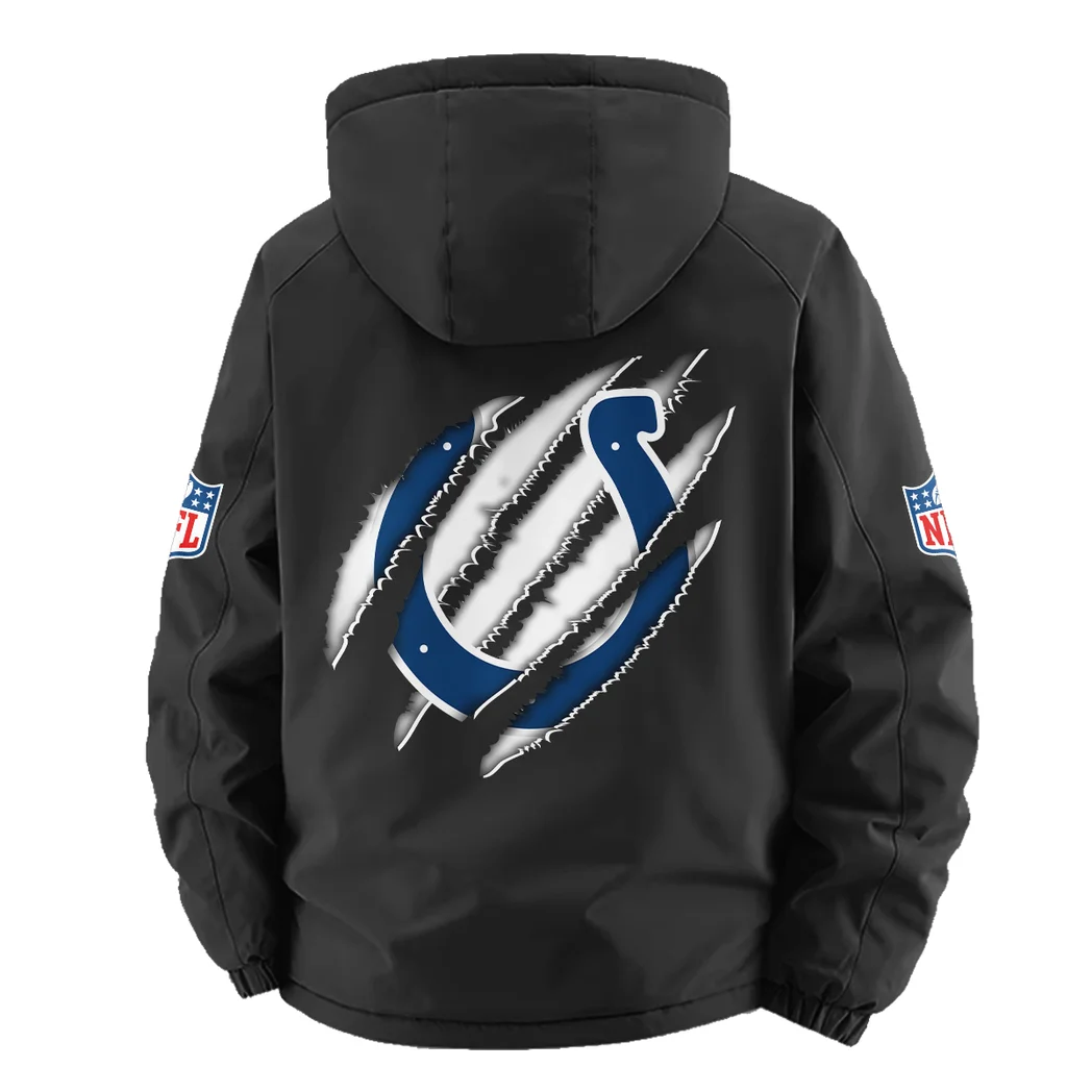 Horse Army Fleece Windbreaker Jacket, Multi-Sport Weather Jacket HVN1438IC - Black - Image 4