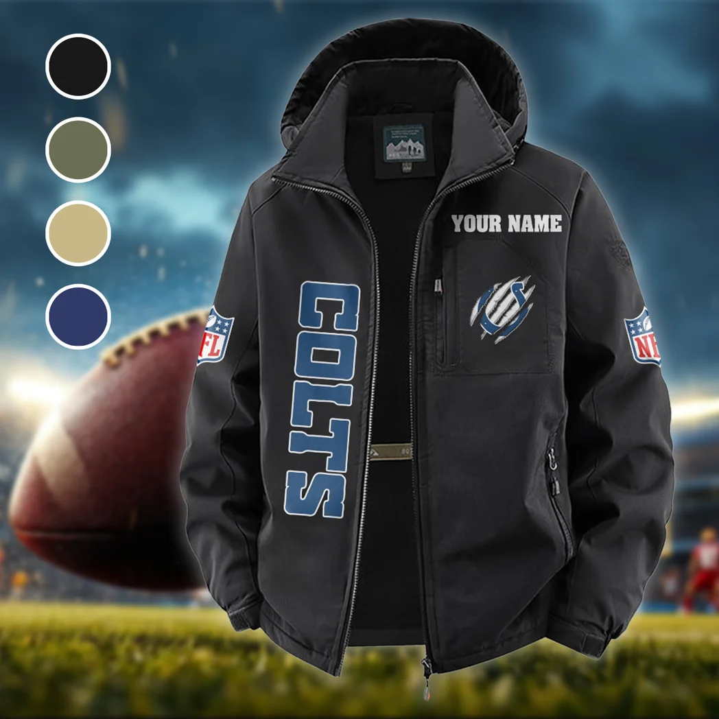 Horse Army Fleece Windbreaker Jacket, Multi-Sport Weather Jacket HVN1438IC - Black