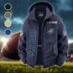 Horse Army Fleece Windbreaker Jacket, Multi-Sport Weather Jacket HVN1438IC - Navy